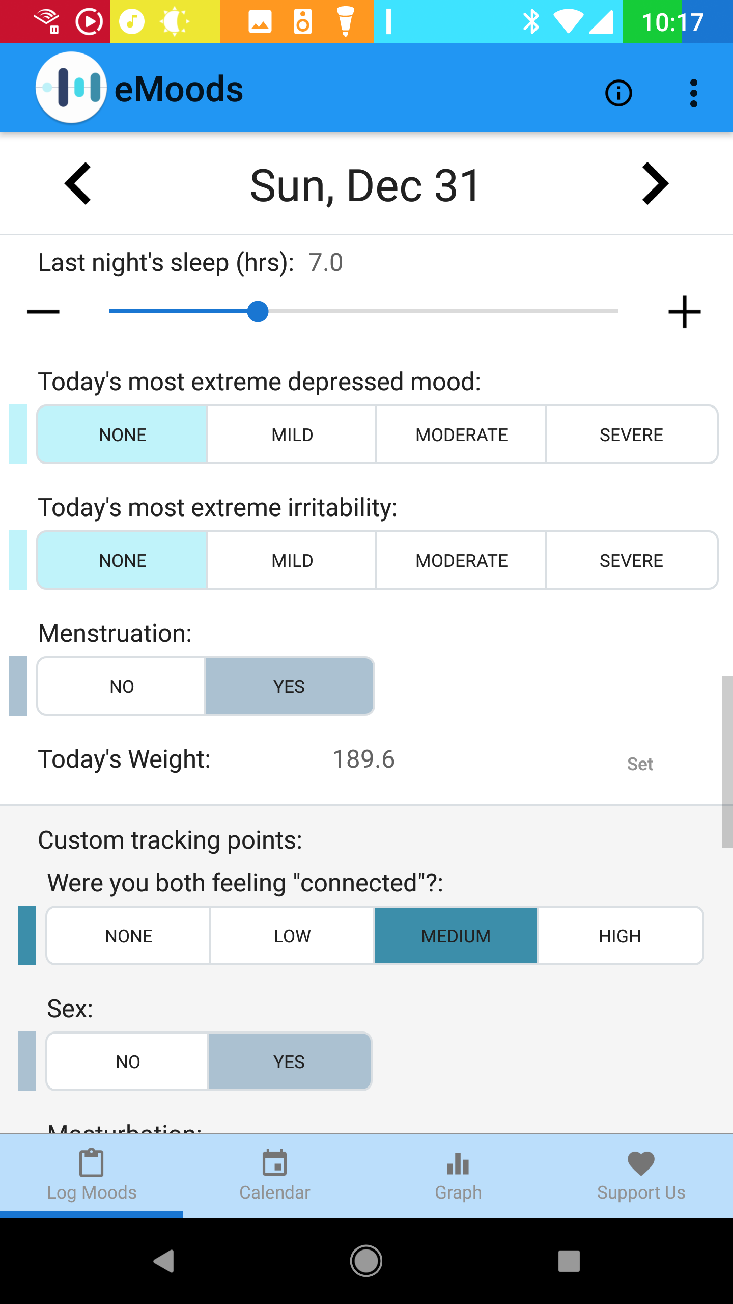 eMoods for habit and goal tracking